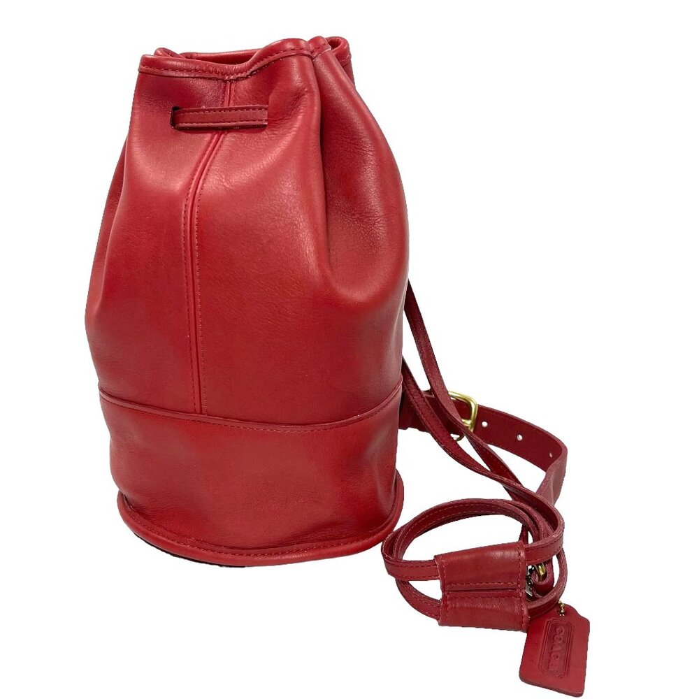 VINTAGE COACH 9984 Red Bixby Sling Bucket Bag Handbag made in USA…